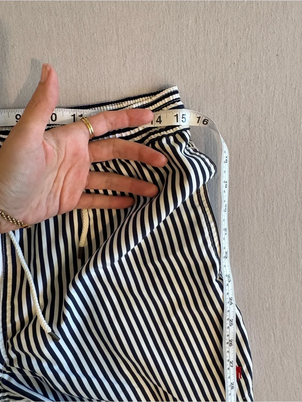 Polo by Ralph Lauren Navy and White Striped Swim Trunks